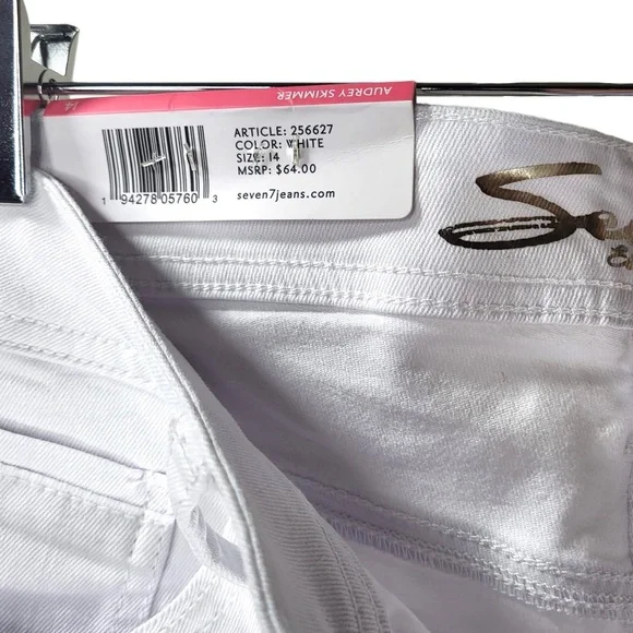 NWT Seven7 Audrey Mid-Rise Skimmer Capris in White - Picture 8 of 10